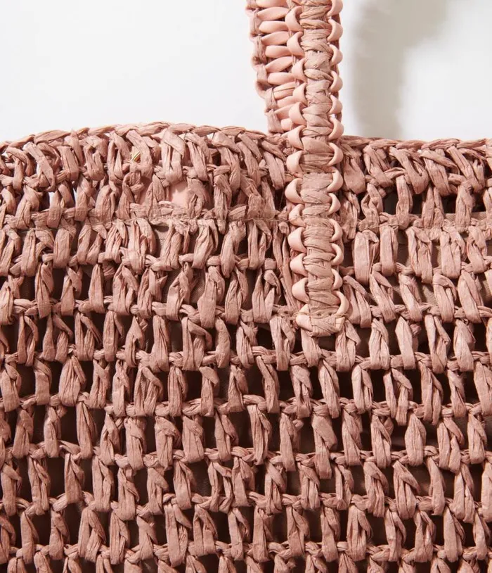 Mauve Pink Straw Tote Bag Accessories Unique Vintage Tote Bags