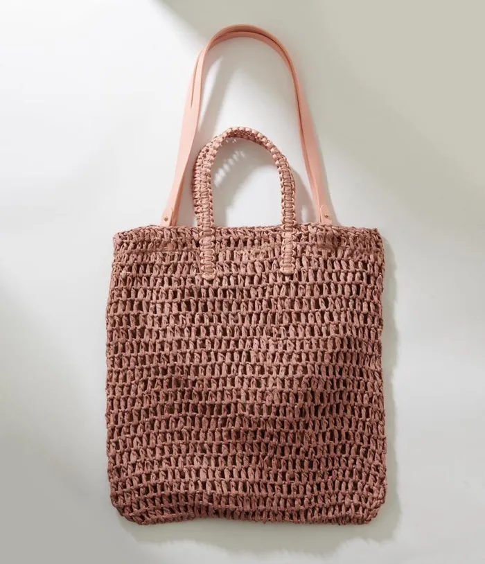 Mauve Pink Straw Tote Bag Accessories Unique Vintage Tote Bags