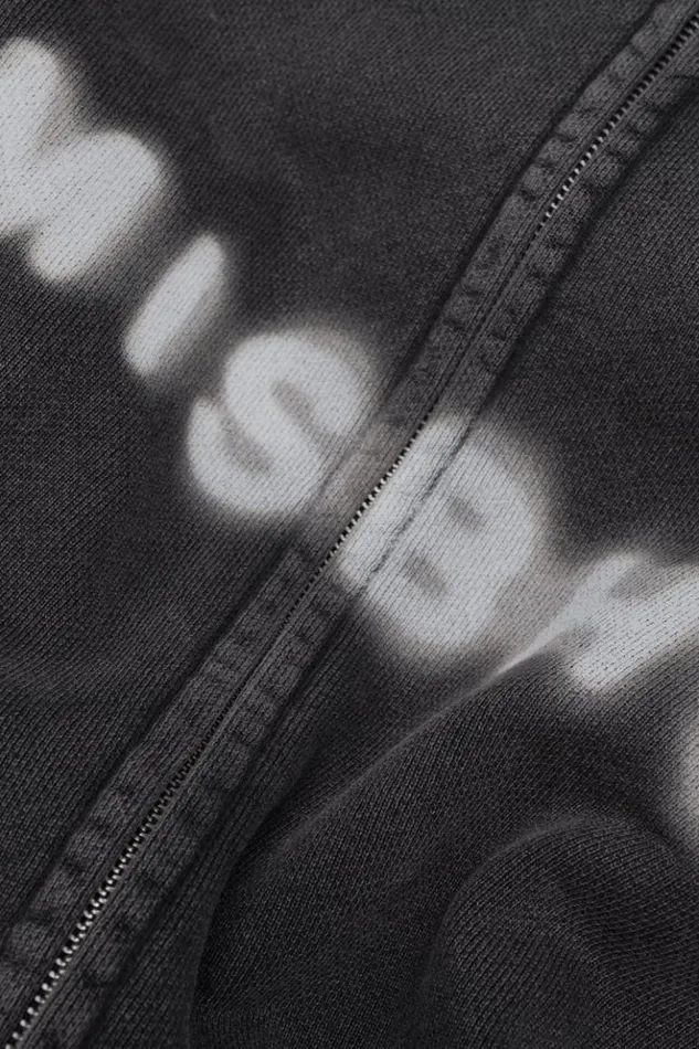 Men Hoodies and Sweats MISBHV Community Zipped Hoodie Washed Black
