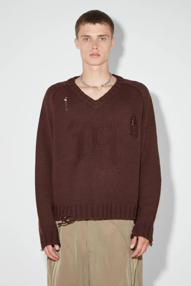 Men Knitwear MISBHV Distressed Knit Brown