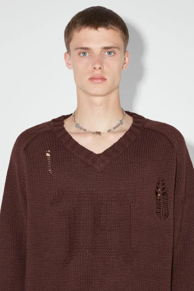 Men Knitwear MISBHV Distressed Knit Brown