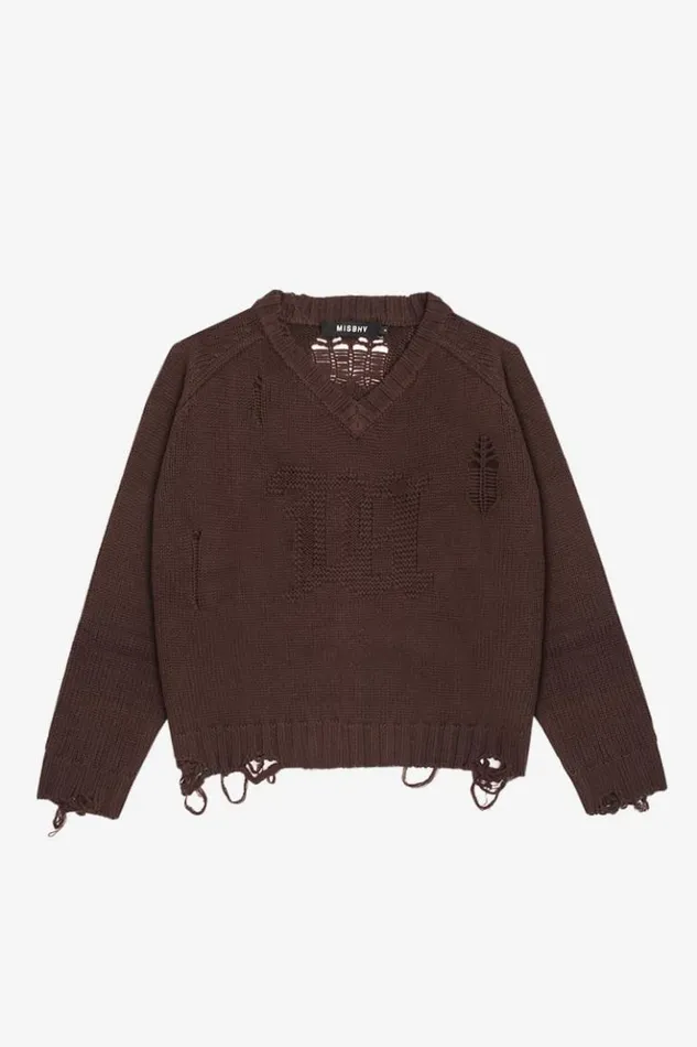 Men Knitwear MISBHV Distressed Knit Brown