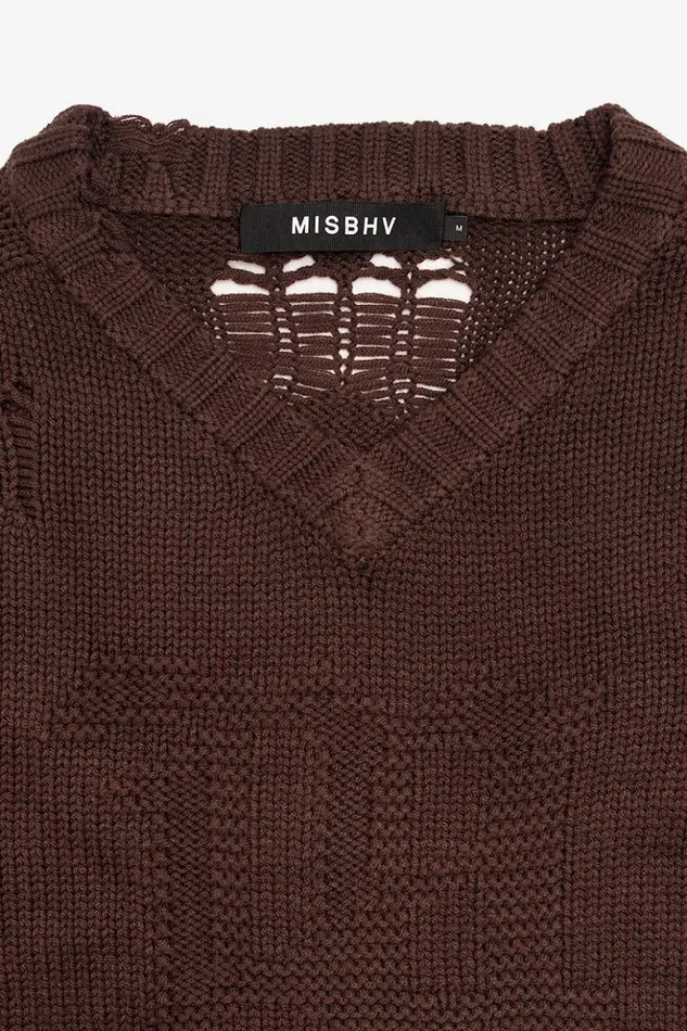 Men Knitwear MISBHV Distressed Knit Brown