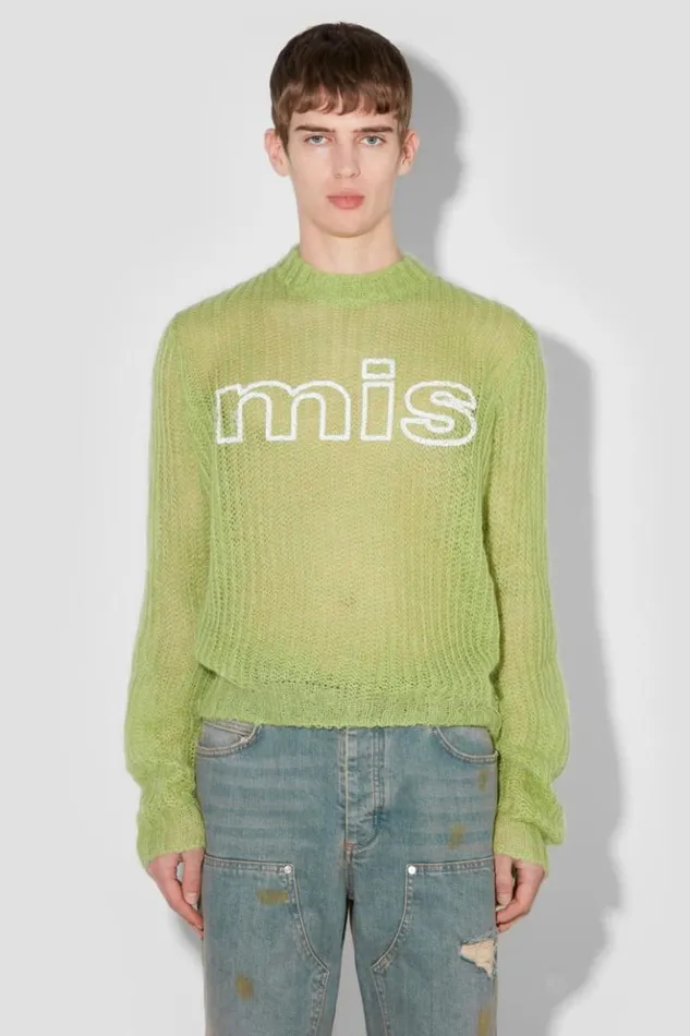 Men Knitwear MISBHV Unbrushed Mohair Open Knit Lime