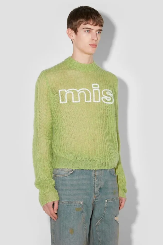 Men Knitwear MISBHV Unbrushed Mohair Open Knit Lime