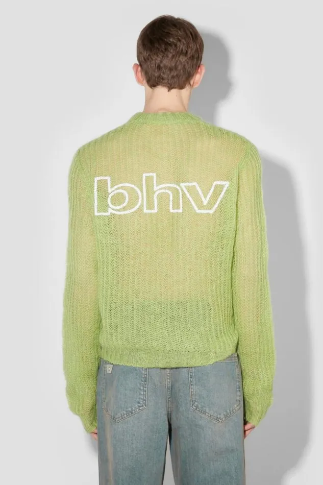 Men Knitwear MISBHV Unbrushed Mohair Open Knit Lime