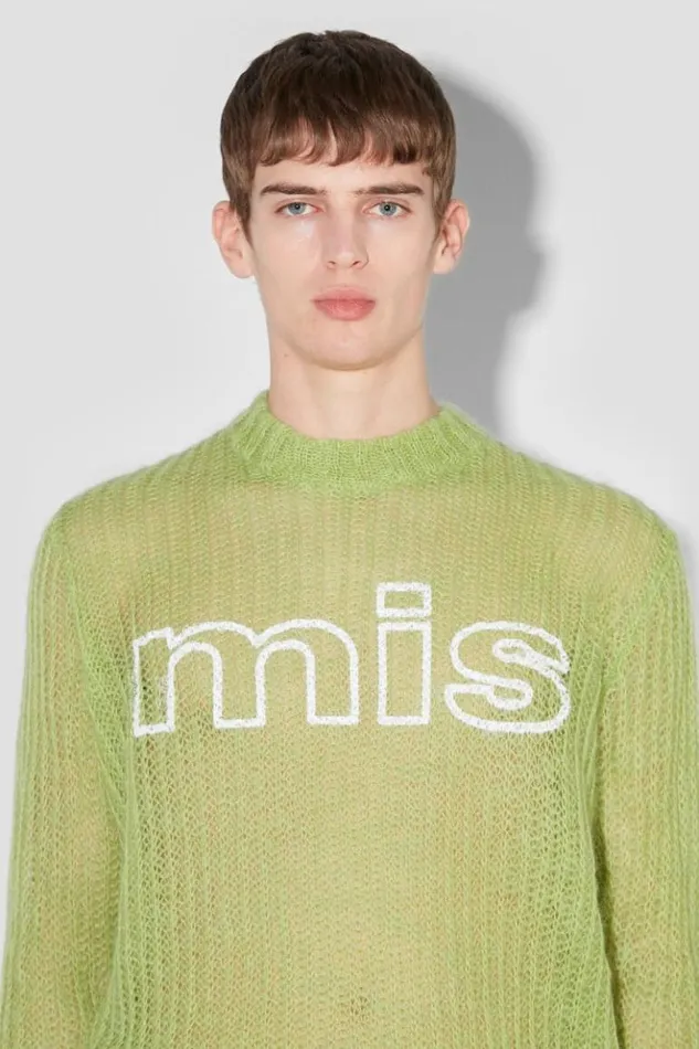 Men Knitwear MISBHV Unbrushed Mohair Open Knit Lime