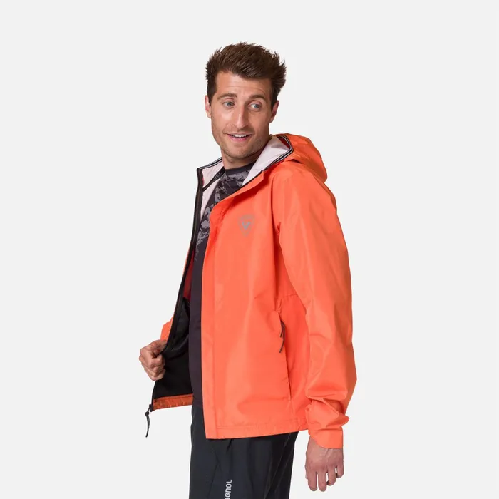 Men Men039s Active Rain Jacket Flameorange Rossignol Softshell and Lightweight Jackets