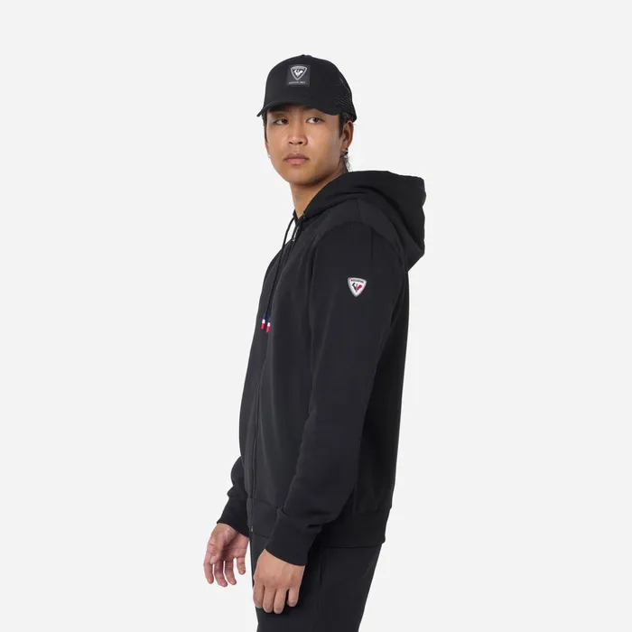 Men Men039s Fullzip Hooded Logo Fleece Sweatshirt Black200 Rossignol Sweatshirts and Pullovers