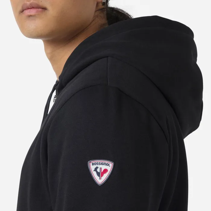 Men Men039s Fullzip Hooded Logo Fleece Sweatshirt Black200 Rossignol Sweatshirts and Pullovers