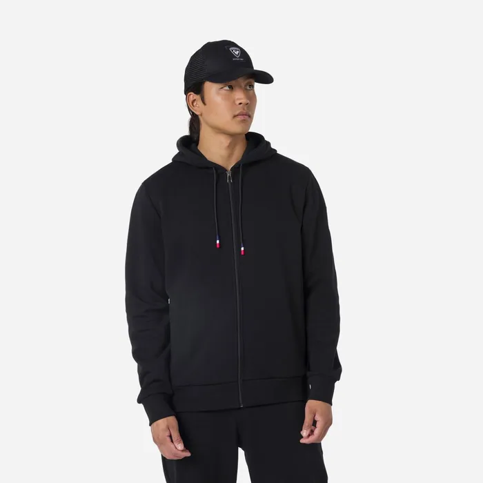 Men Men039s Fullzip Hooded Logo Fleece Sweatshirt Black200 Rossignol Sweatshirts and Pullovers