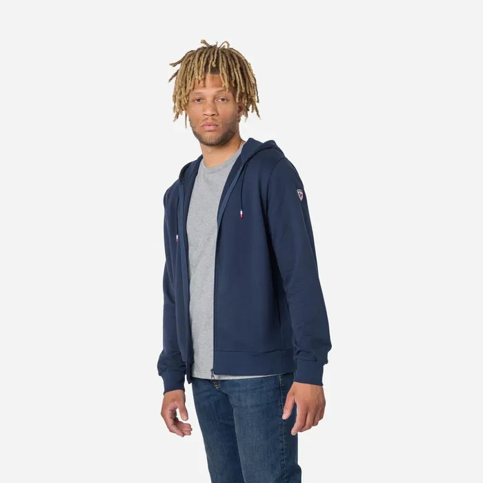 Men Men039s Fullzip Hooded Logo Fleece Sweatshirt Darknavy715 Rossignol Sweatshirts and Pullovers