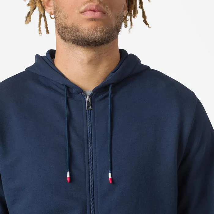Men Men039s Fullzip Hooded Logo Fleece Sweatshirt Darknavy715 Rossignol Sweatshirts and Pullovers
