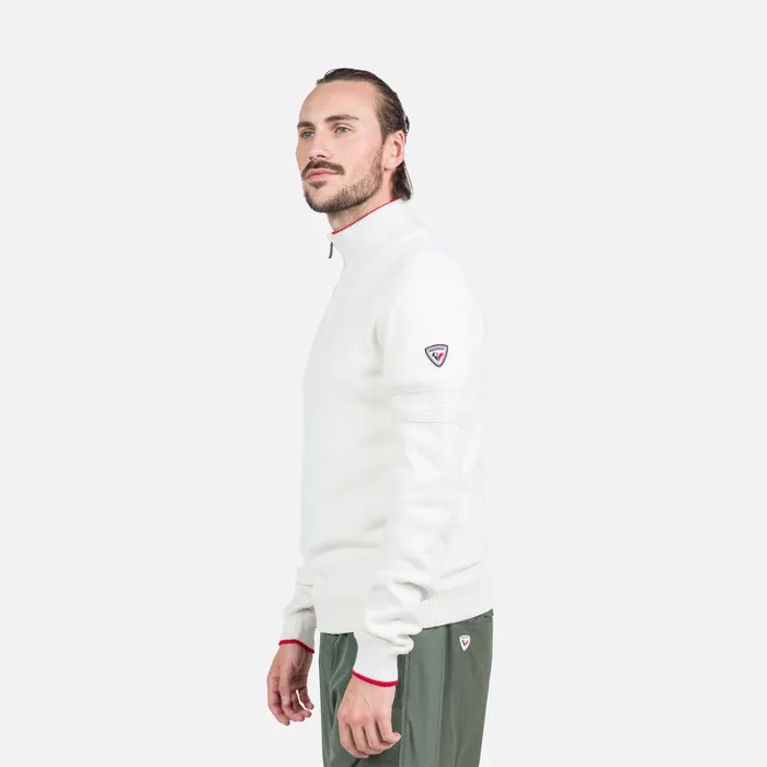 Men Men039s HalfZip Knit Sweater White100 Rossignol Sweatshirts and Pullovers
