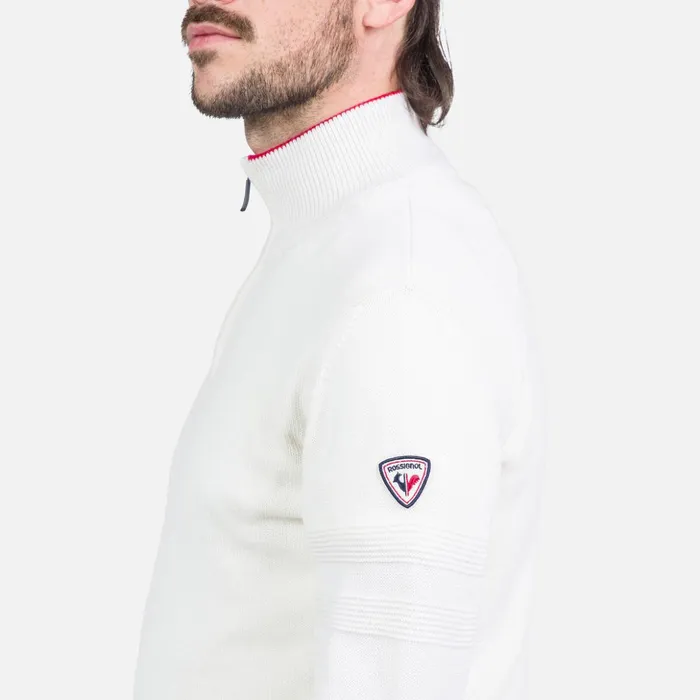 Men Men039s HalfZip Knit Sweater White100 Rossignol Sweatshirts and Pullovers