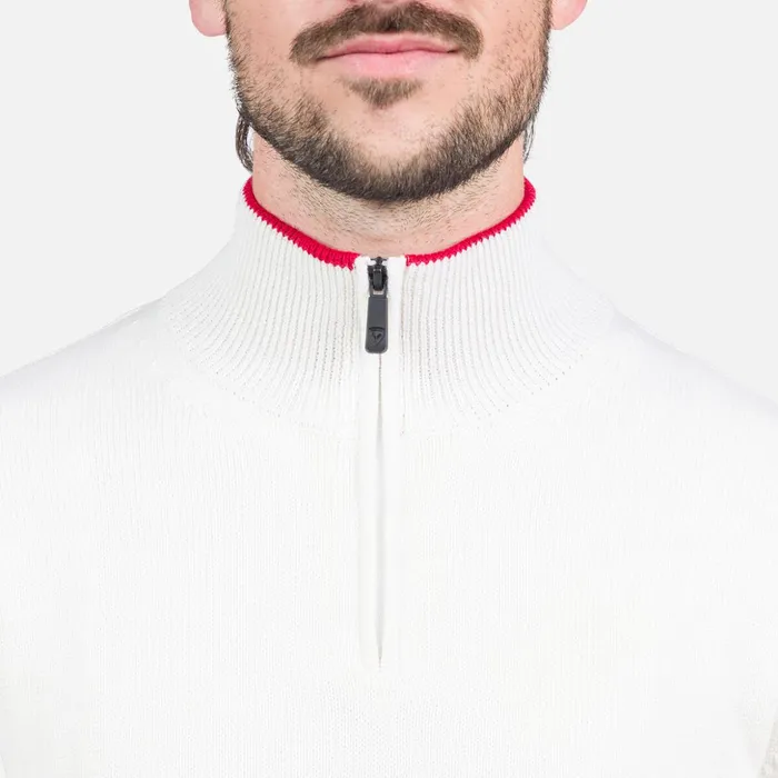 Men Men039s HalfZip Knit Sweater White100 Rossignol Sweatshirts and Pullovers