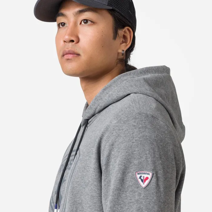 Men Men039s Hooded Logo Cotton Sweatshirt Heathergrey280 Rossignol Sweatshirts and Pullovers
