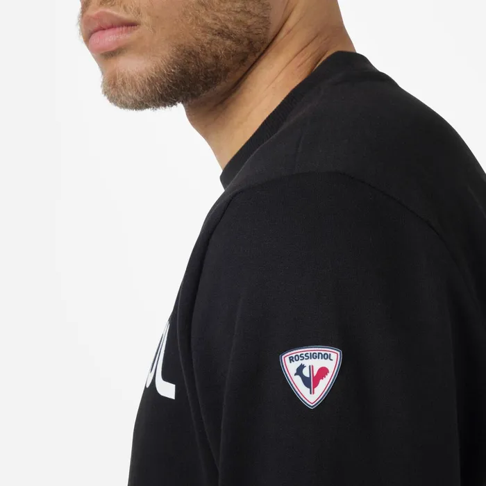 Men Men039s Logo Cotton Sweatshirt Round Neck Black200 Rossignol Sweatshirts and Pullovers