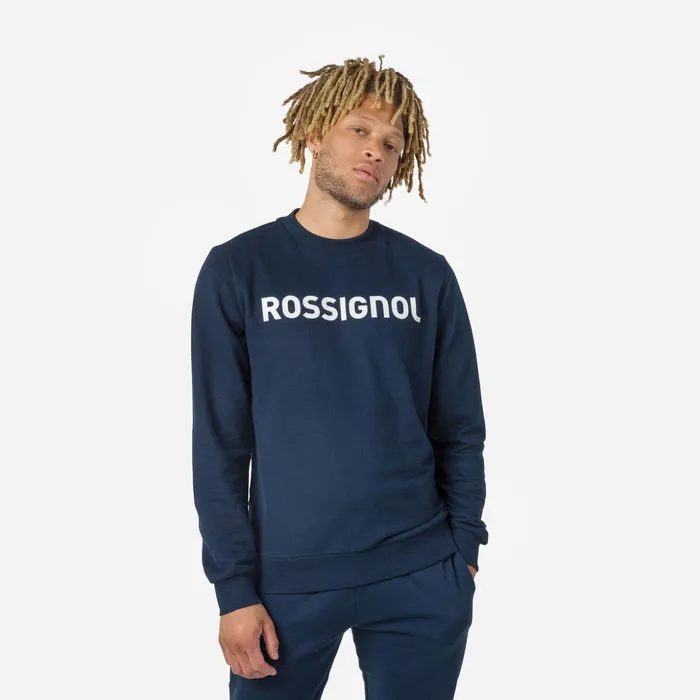 Men Men039s Logo Cotton Sweatshirt Round Neck Darknavy715 Rossignol Sweatshirts and Pullovers