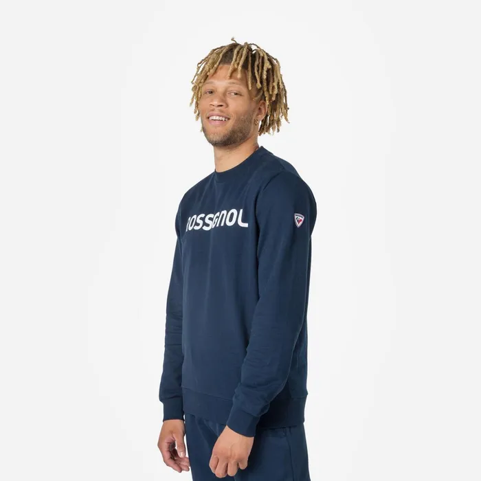 Men Men039s Logo Cotton Sweatshirt Round Neck Darknavy715 Rossignol Sweatshirts and Pullovers