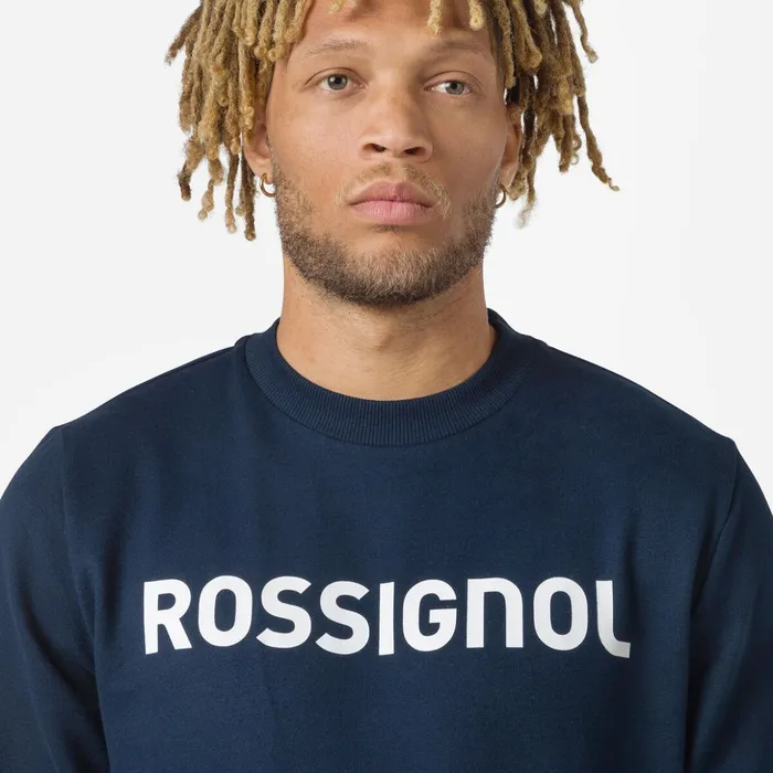 Men Men039s Logo Cotton Sweatshirt Round Neck Darknavy715 Rossignol Sweatshirts and Pullovers
