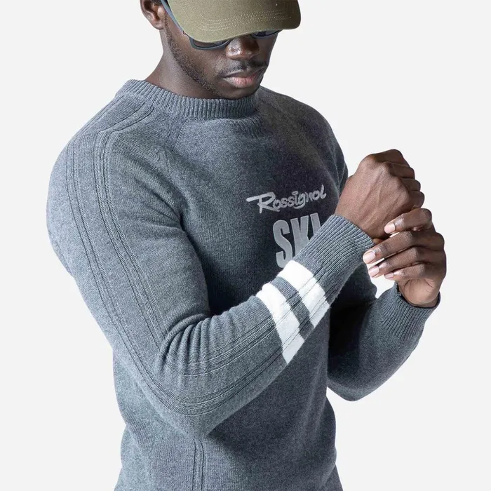 Men Men039s Signature Knit Sweater Heathergrey280 Rossignol Sweatshirts and Pullovers