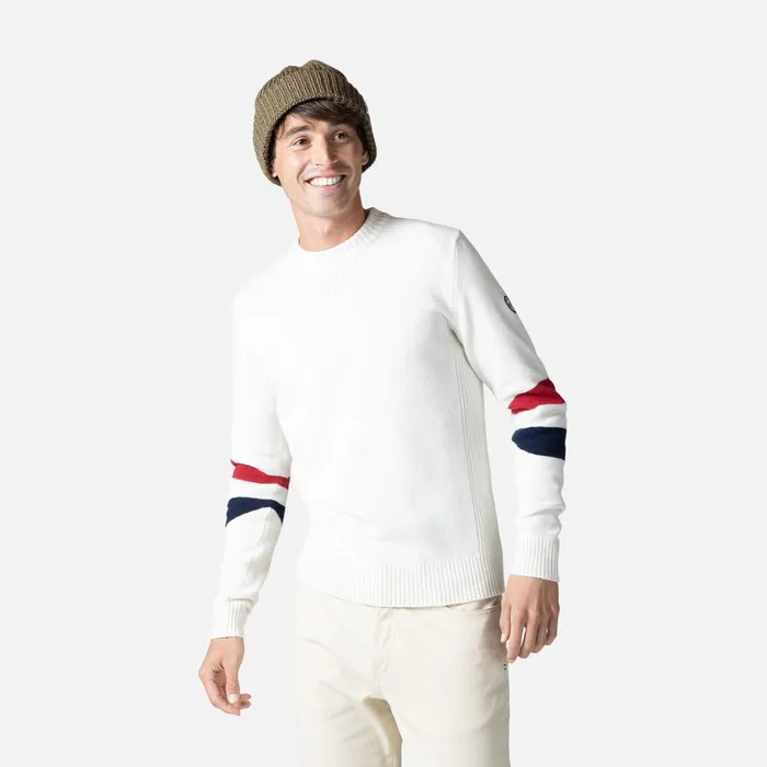 Men Men039s Signature Knit Sweater White100 Rossignol Sweatshirts and Pullovers