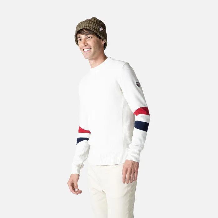Men Men039s Signature Knit Sweater White100 Rossignol Sweatshirts and Pullovers