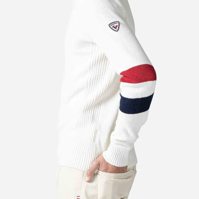 Men Men039s Signature Knit Sweater White100 Rossignol Sweatshirts and Pullovers