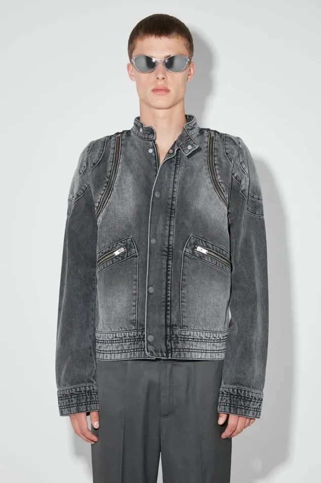 Men Outerwear MISBHV Downtown La Denim Moto Jacket Black
