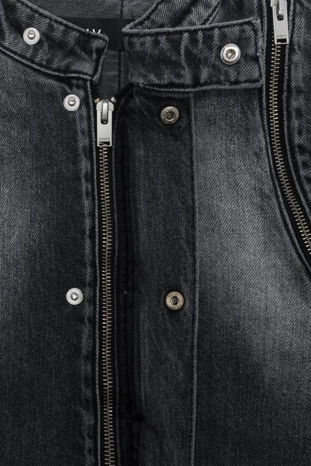 Men Outerwear MISBHV Downtown La Denim Moto Jacket Black