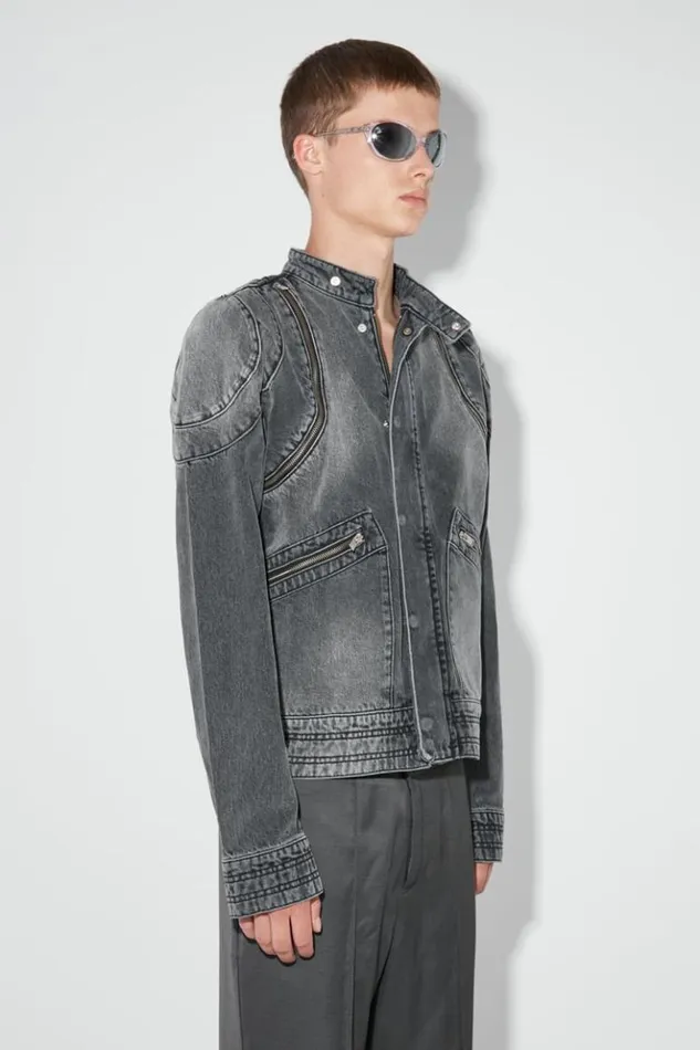 Men Outerwear MISBHV Downtown La Denim Moto Jacket Black