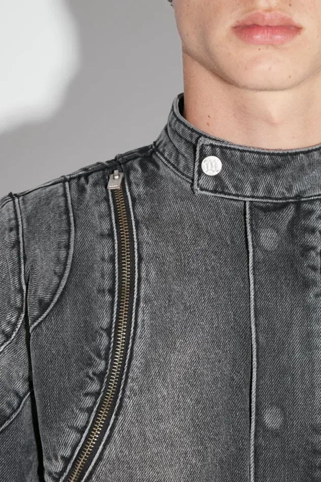 Men Outerwear MISBHV Downtown La Denim Moto Jacket Black