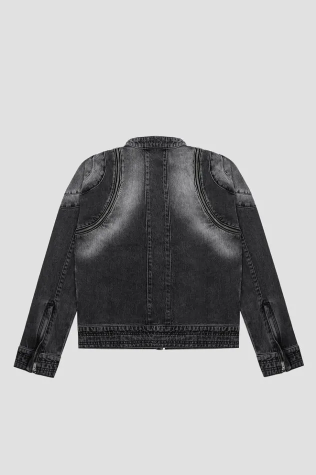 Men Outerwear MISBHV Downtown La Denim Moto Jacket Black