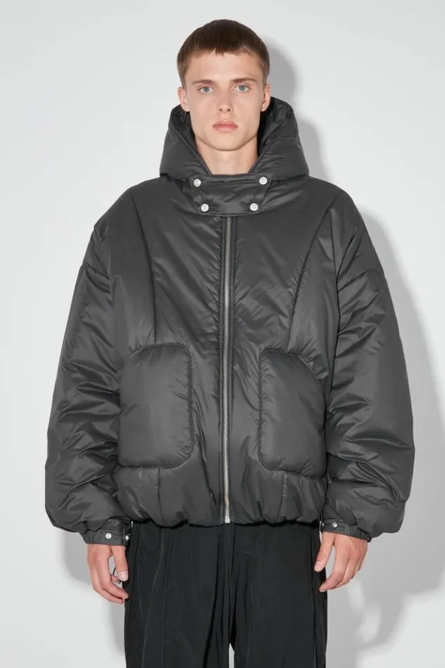 Men Outerwear MISBHV Ultra Fine Nylon Sculptural Puffer Space Grey