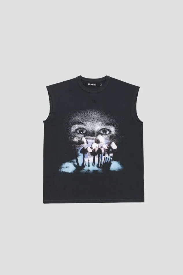 Men TShirts MISBHV Mush Sleeveless Washed Black