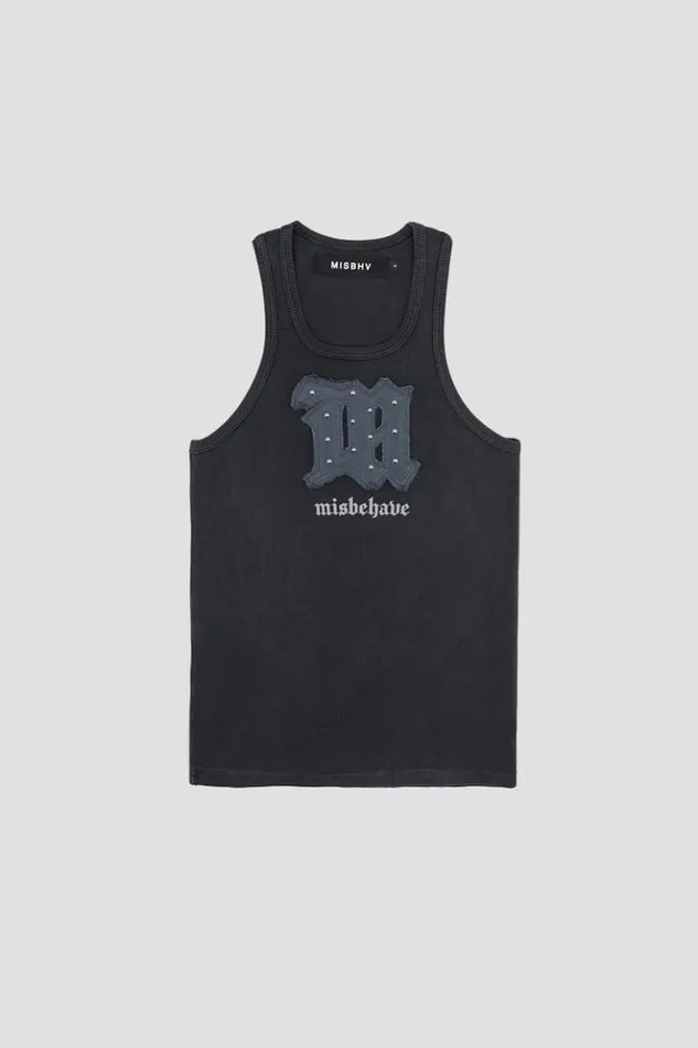Men Tops MISBHV Goth Tank Top Washed Black