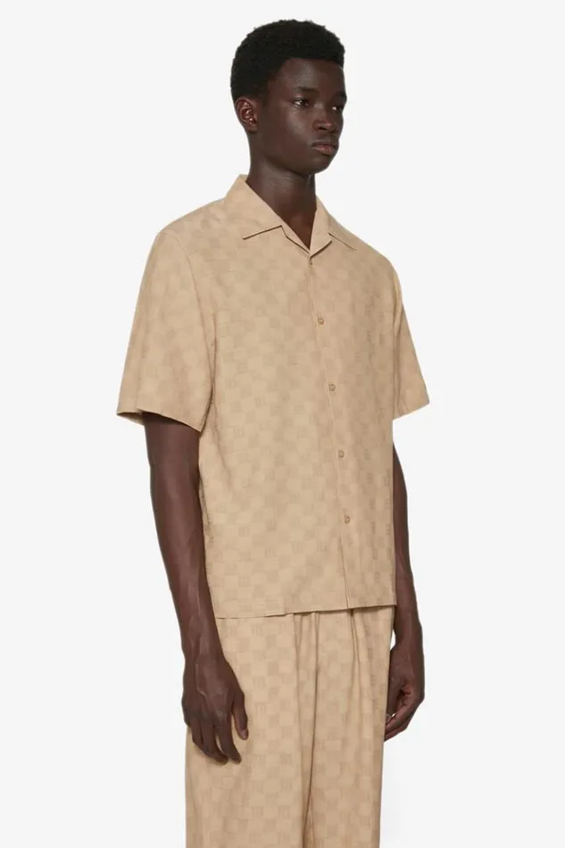 Men Tops MISBHV Monogram Viscose Wool Shirt Beige