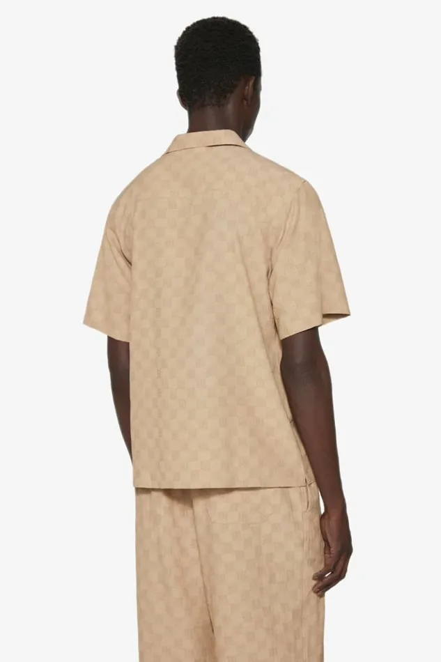 Men Tops MISBHV Monogram Viscose Wool Shirt Beige