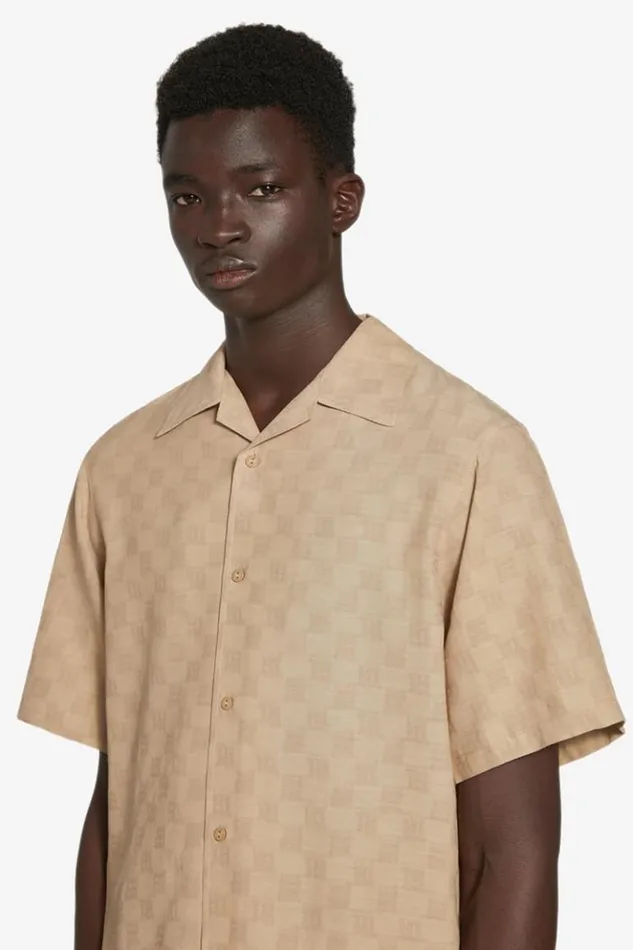 Men Tops MISBHV Monogram Viscose Wool Shirt Beige