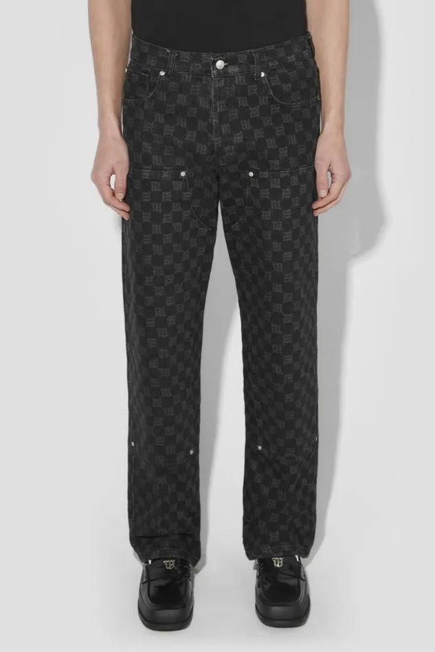 Men Trousers MISBHV Denim Monogram Carpenter Trousers Black