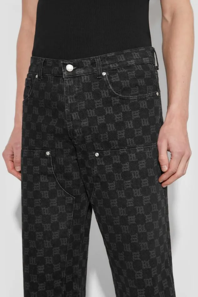 Men Trousers MISBHV Denim Monogram Carpenter Trousers Black