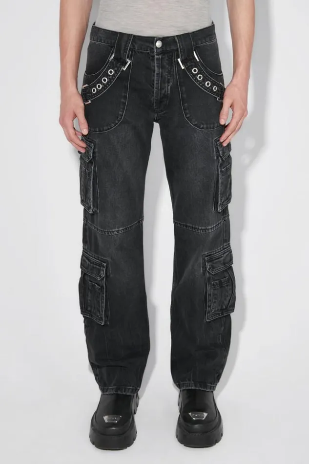 Men Trousers MISBHV Harness Cargo Trousers Black