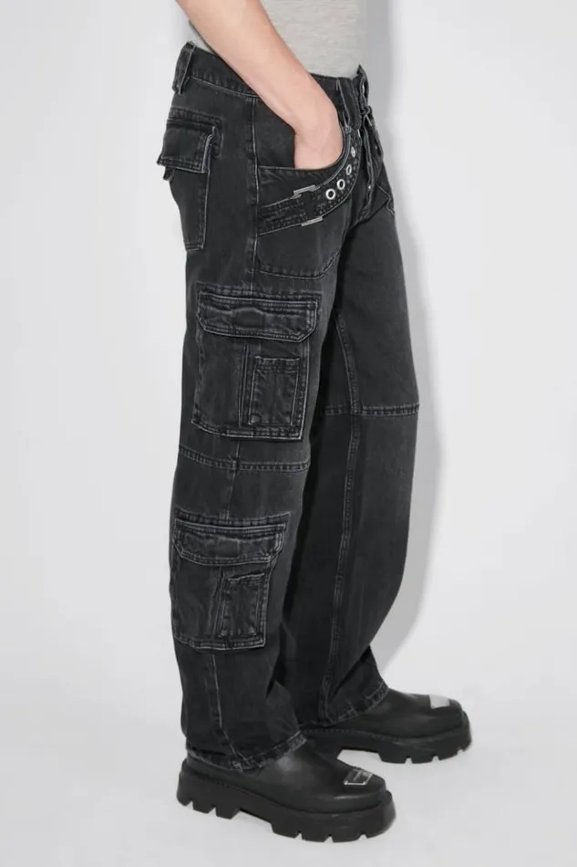 Men Trousers MISBHV Harness Cargo Trousers Black