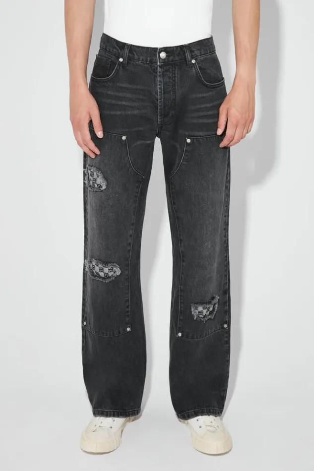 Men Trousers MISBHV Monogram Carpenter Trousers Black