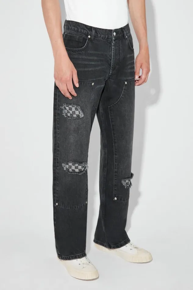 Men Trousers MISBHV Monogram Carpenter Trousers Black