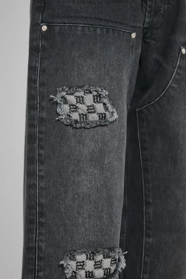 Men Trousers MISBHV Monogram Carpenter Trousers Black