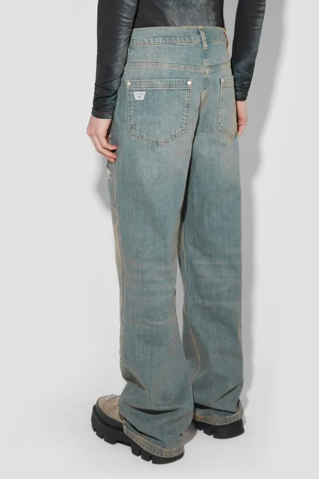 Men Trousers MISBHV Sunrise Wash Carpenter Denim Trousers Blue