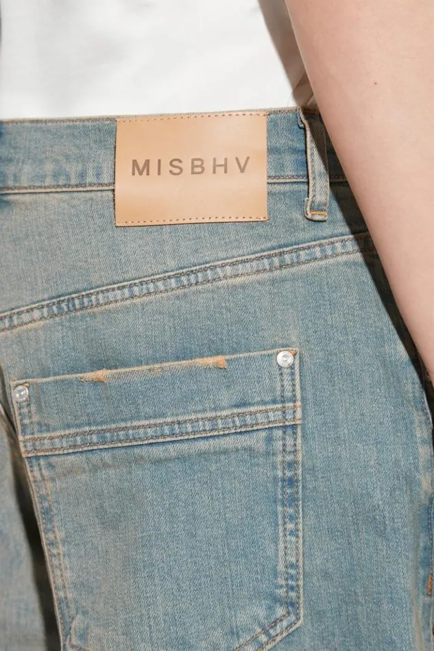 Men Trousers MISBHV Sunset Wash Baggy Denim Trousers Blue
