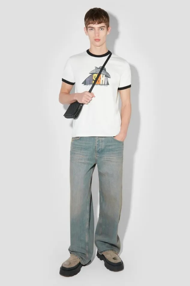 Men Trousers MISBHV Sunset Wash Baggy Denim Trousers Blue